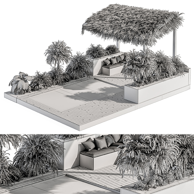 Backyard and Landscape Furniture with Pool 05 3DSMax File - thumbnail 5