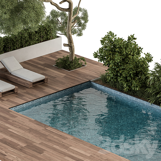 Backyard and Landscape Furniture with Pool – Set 63(Corona) 3ds Max - thumbnail 2