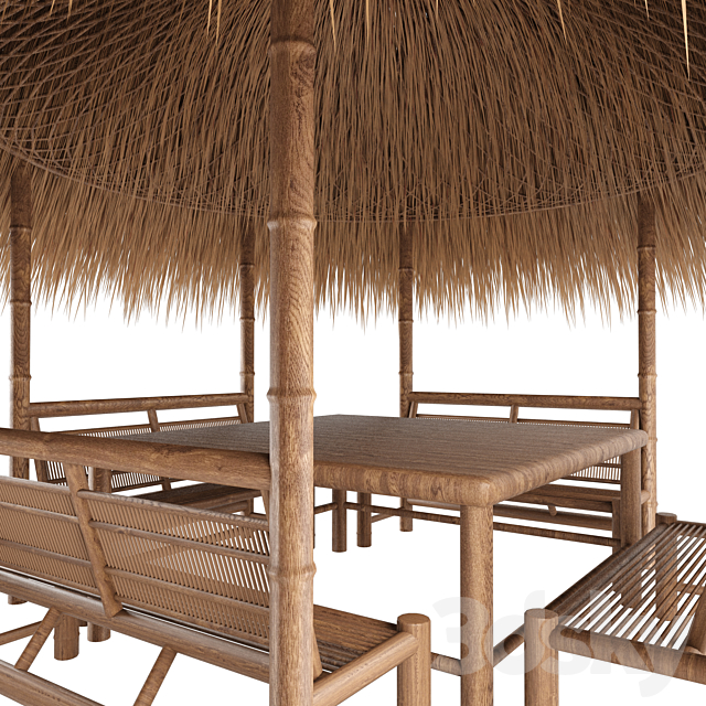 bamboo gazebo 3ds Max - thumbnail 2