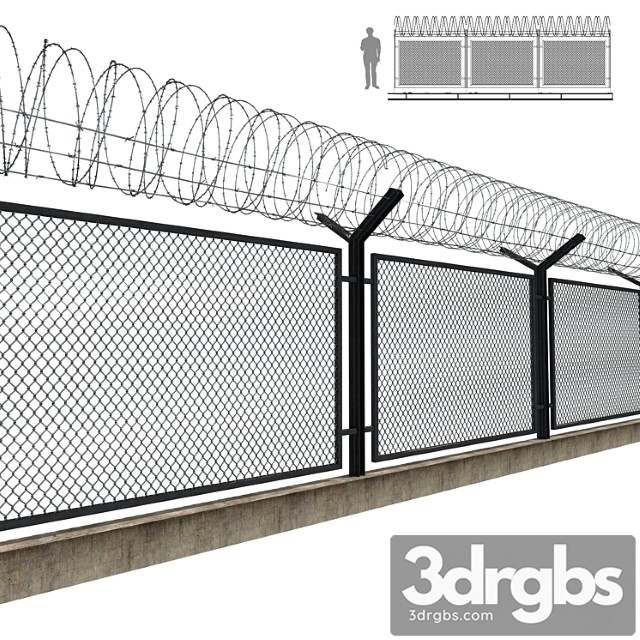 Barbed Wire Fence 3dsmax Download - thumbnail 1