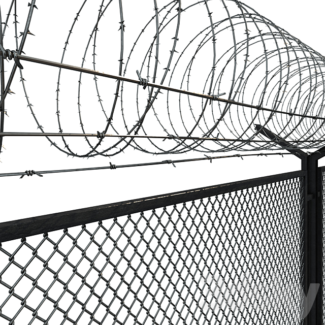 Barbed wire fence 3DSMax File - thumbnail 2