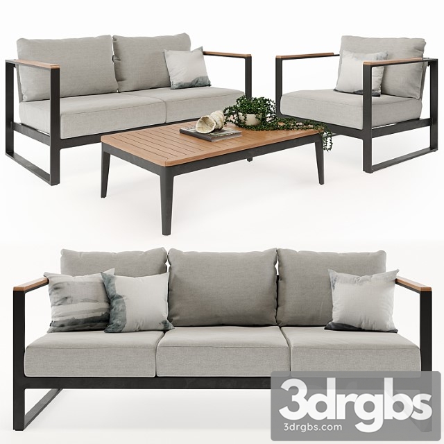 Barcelona outdoor sofa 3dsmax Download - thumbnail 1