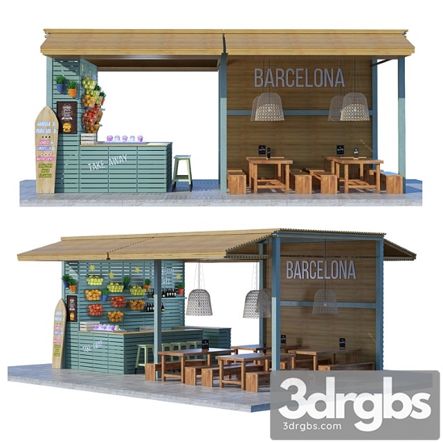 Beach Bar Barcelona 3dsmax Download - thumbnail 1