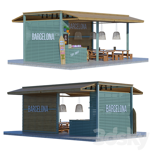 Beach Bar Barcelona 3DSMax File - thumbnail 2