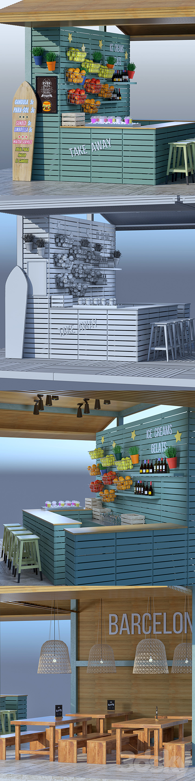 Beach Bar Barcelona 3DSMax File - thumbnail 3