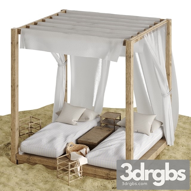 Beach lounge outdoor set 3 3dsmax Download - thumbnail 1