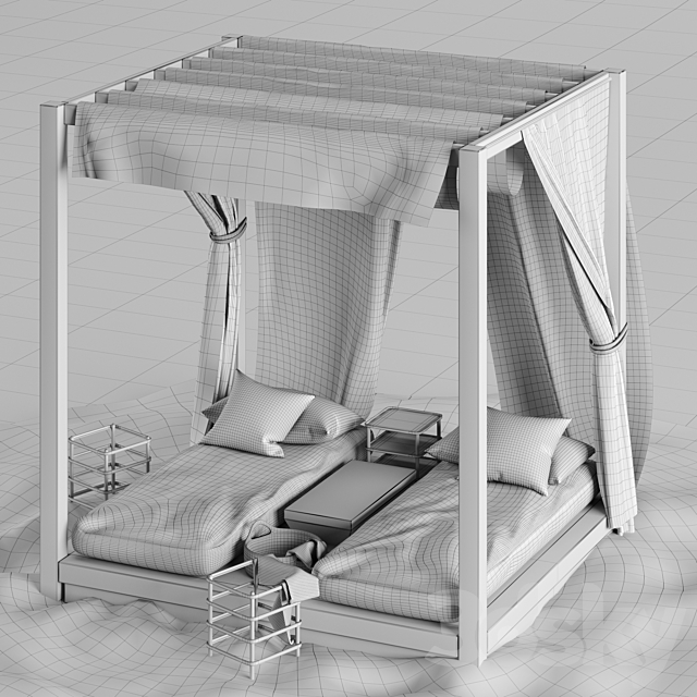 Beach lounge outdoor set 3 3DSMax File - thumbnail 5