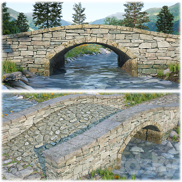 Bridge from the masonry 3DSMax File - thumbnail 3