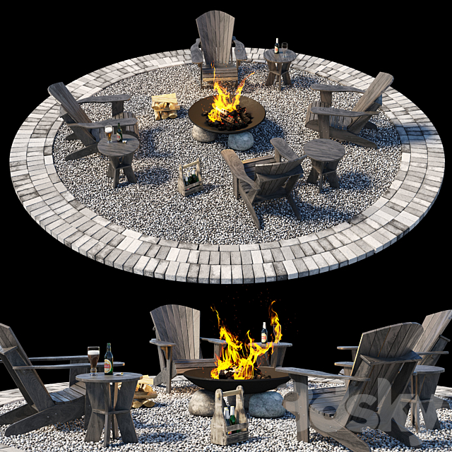 Campfire zone 3DSMax File - thumbnail 1