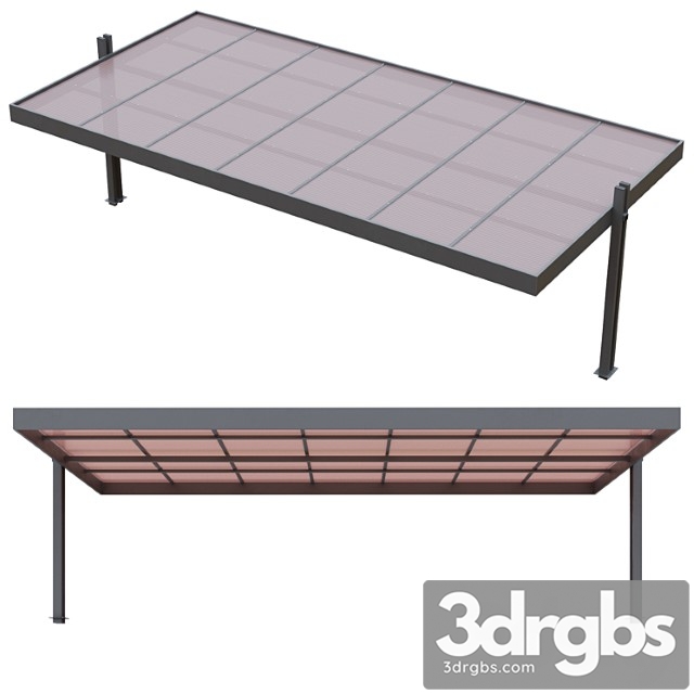 Canopy For The Parking Lot Made Of Polycarbonate 3dsmax Download - thumbnail 1