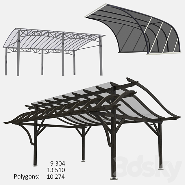 Car canopies 2 3DSMax File - thumbnail 3