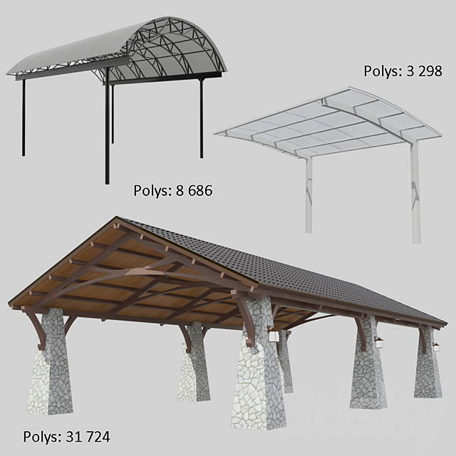 Car shelters 3DSMax File - thumbnail 2