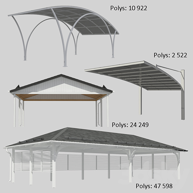 Car shelters 3DSMax File - thumbnail 3