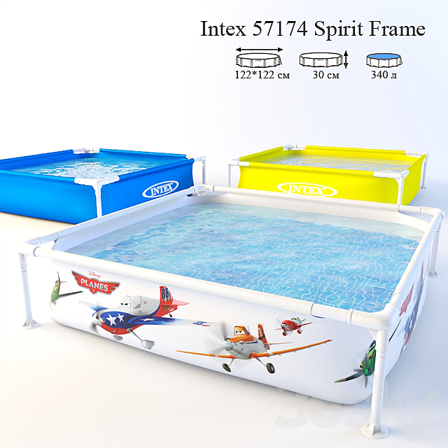 Children’s swimming pool Intex 57174 Planes 3ds Max - thumbnail 1