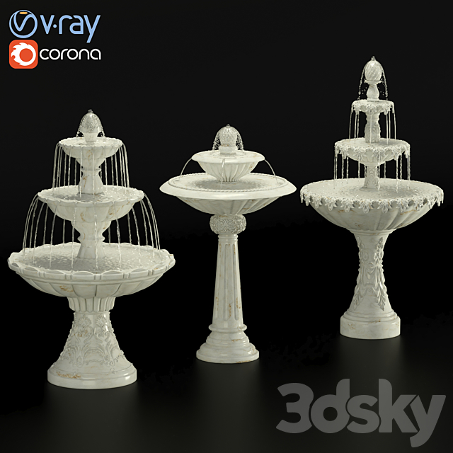 Classic Fountain Collection 3ds Max - thumbnail 1