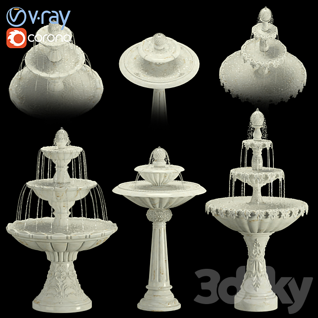 Classic Fountain Collection 3ds Max - thumbnail 2