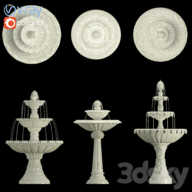 Classic Fountain Collection 3ds Max - thumbnail 3