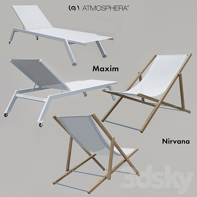 Collection of sun loungers ATMOSPHERA 3ds Max - thumbnail 2