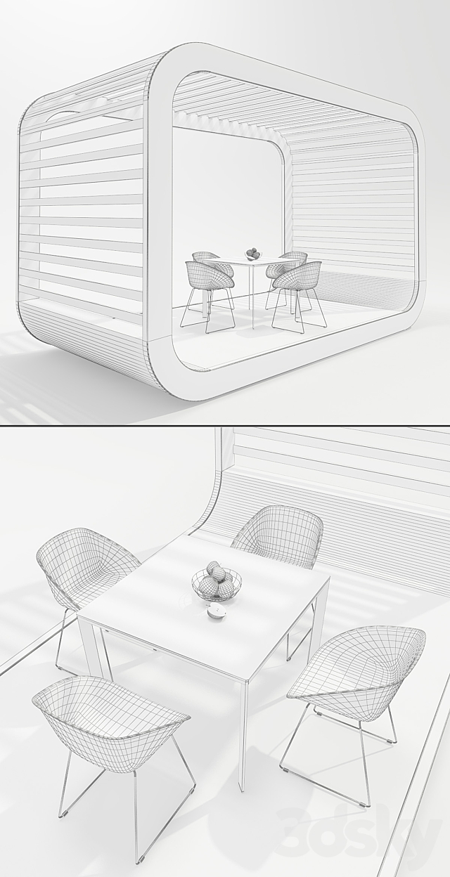 Coodo Pergola White Edition 3ds Max - thumbnail 3