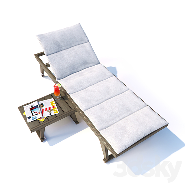 Deck chair and tables GIO 3ds Max - thumbnail 2