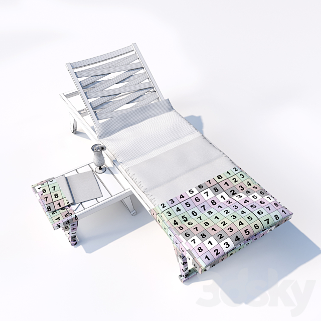 Deck chair and tables GIO 3ds Max - thumbnail 3