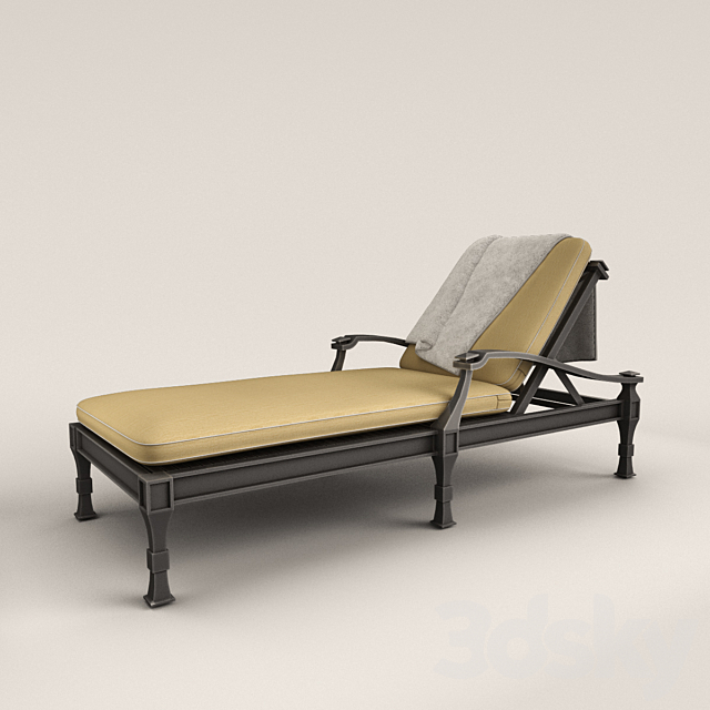 Deckchair Restoration Hardware Antibes Chaise 3DSMax File - thumbnail 1