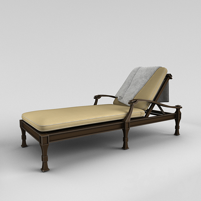 Deckchair Restoration Hardware Antibes Chaise 3DSMax File - thumbnail 2