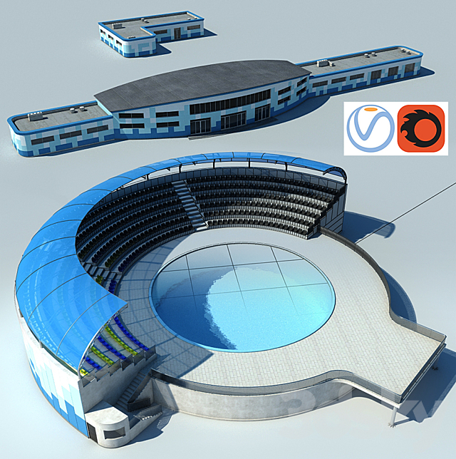 Dolphinarium_and_Buildings _ Delfinariy_i_stroeniya 3ds Max - thumbnail 1