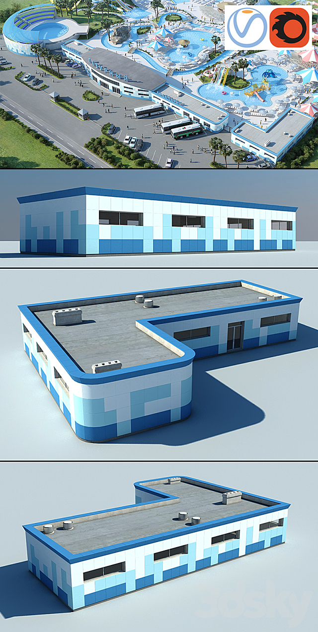 Dolphinarium_and_Buildings _ Delfinariy_i_stroeniya 3ds Max - thumbnail 2