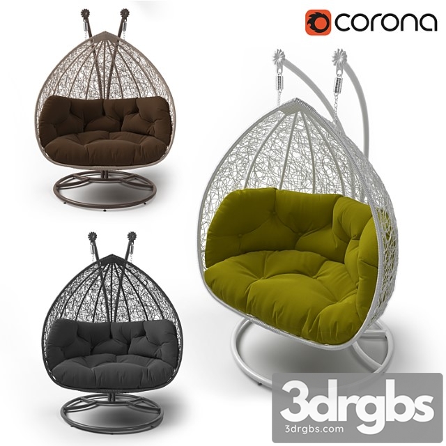 Double cocoon chair 3dsmax Download - thumbnail 1