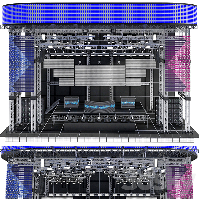 EDM Concert Stage 2 3ds Max - thumbnail 1