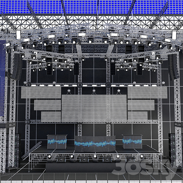 EDM Concert Stage 2 3ds Max - thumbnail 2