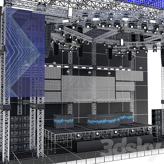 EDM Concert Stage 2 3ds Max - thumbnail 3