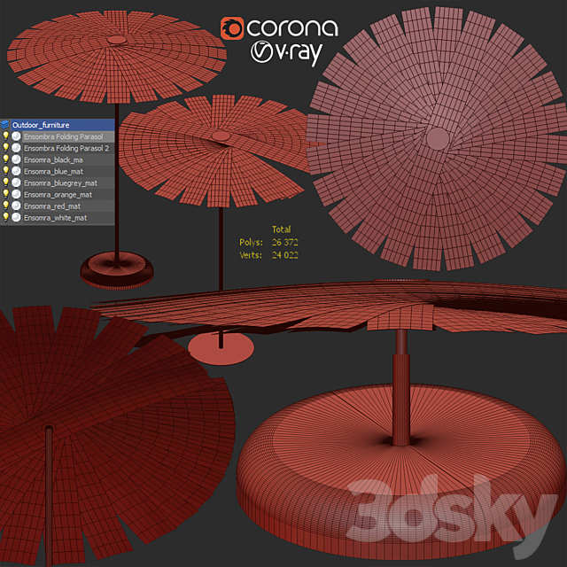 Ensombra Folding Parasol 3DSMax File - thumbnail 5