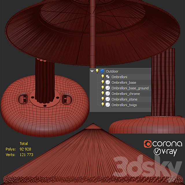 Exotic – Ombrelloni 3DSMax File - thumbnail 5