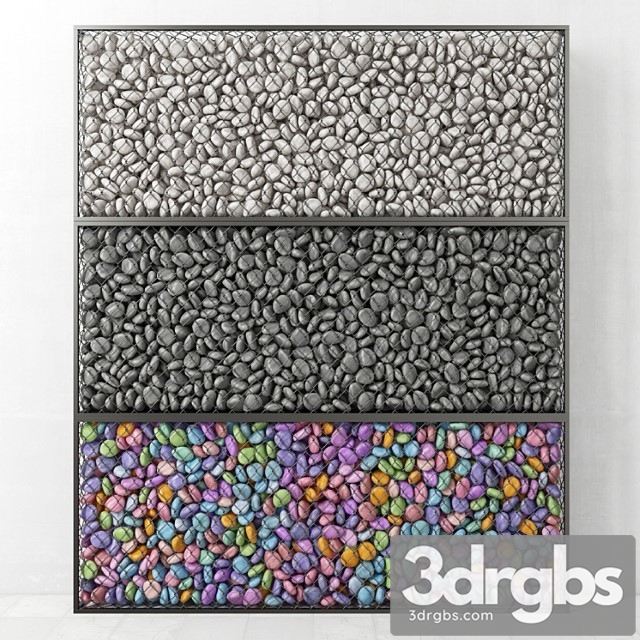 Gabion Medium With Pebbles Gabion Medium Pebble 3dsmax Download - thumbnail 1