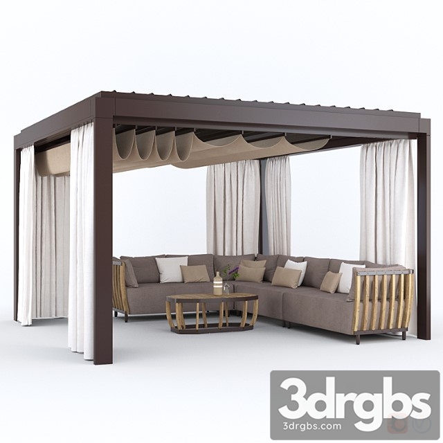 Garden Arbor With Sofa Eivissa Ethimo 3dsmax Download - thumbnail 1