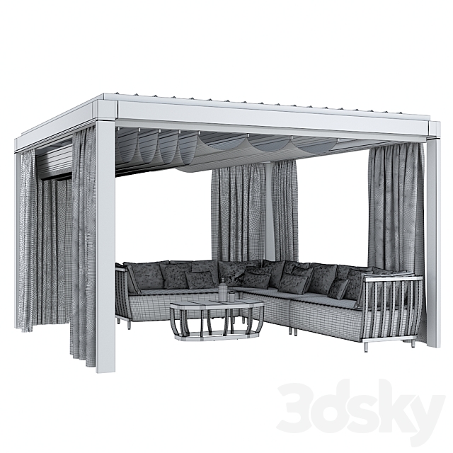 Garden Arbor with sofa Eivissa Ethimo 3DSMax File - thumbnail 3