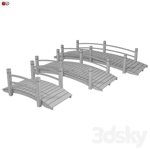 Garden bridges set 2 3ds Max - thumbnail 2