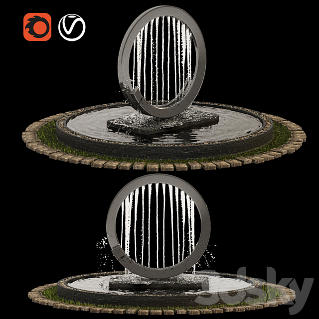 Garden Fountain 01 3ds Max - thumbnail 1