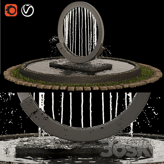 Garden Fountain 01 3ds Max - thumbnail 2