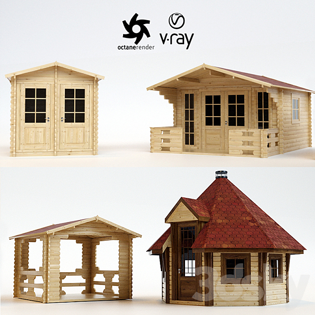 Garden houses from the decking 3DSMax File - thumbnail 1