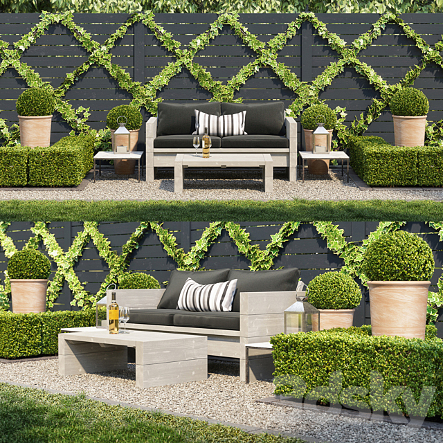 Garden seating area 3DSMax File - thumbnail 1