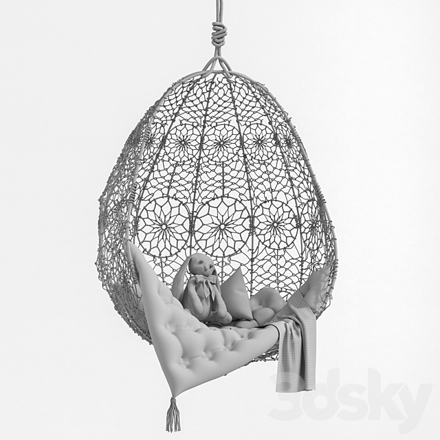 Garden swing Knotted Melati Hanging Chair 3DSMax File - thumbnail 3