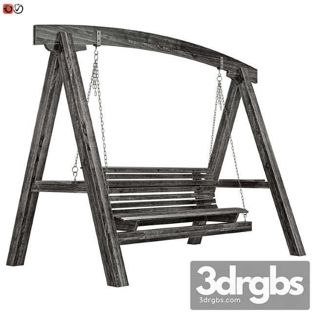 Garden Swing Made Of Wood 2 3dsmax Download - thumbnail 1