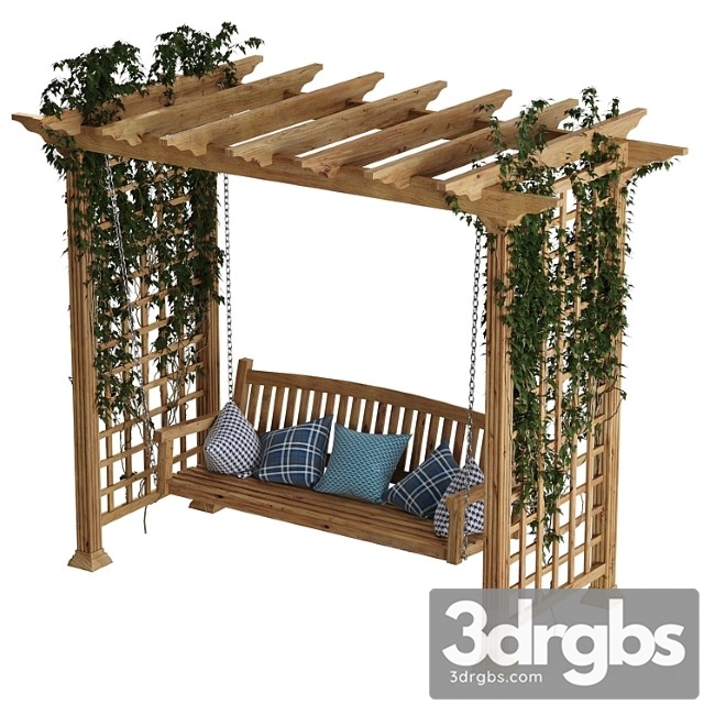 Garden swing pergola 3dsmax Download - thumbnail 1