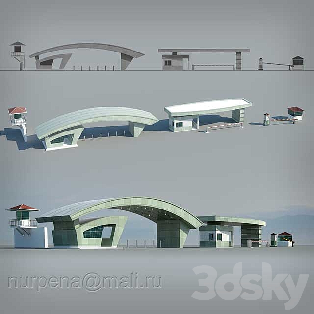 gate. Checkpoint. Checkpoint 3DSMax File - thumbnail 1