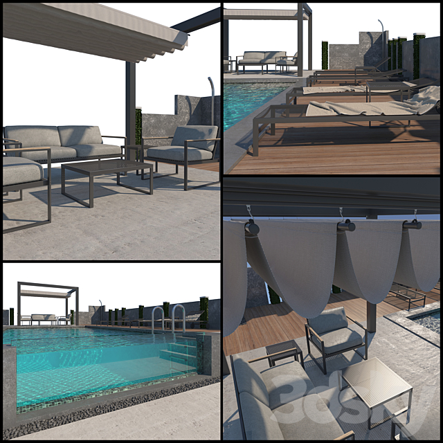 Gazebo and Swimming Pool # 5 3DSMax File - thumbnail 3