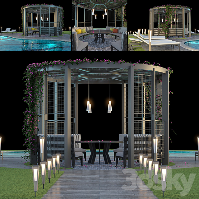 Gazebo and Swimming Pool # 6 3DSMax File - thumbnail 1