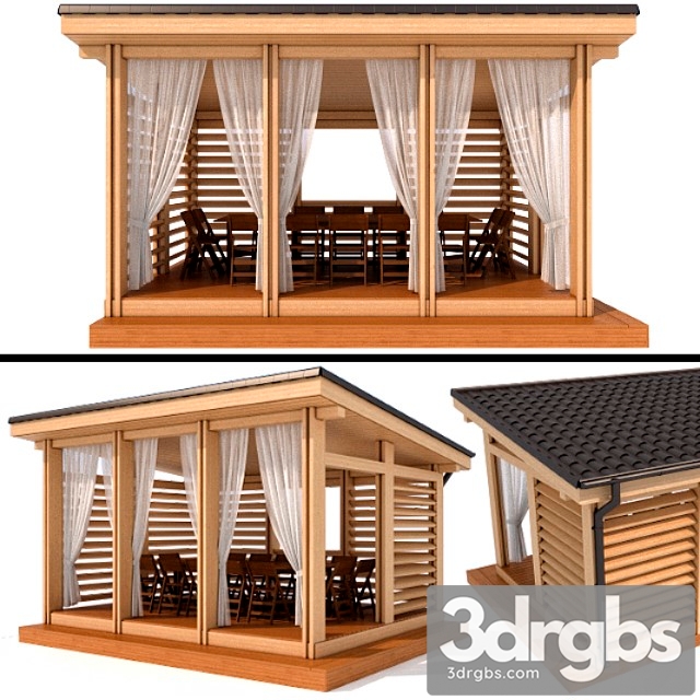 Gazebo In Modern Style 2 3dsmax Download - thumbnail 1